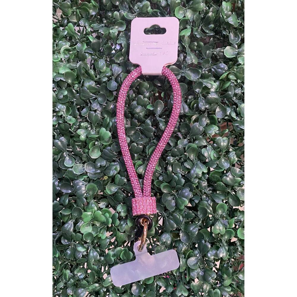 NEW SOPHIA COLLECTION rhinestone phone wrist strap lanyard in pink